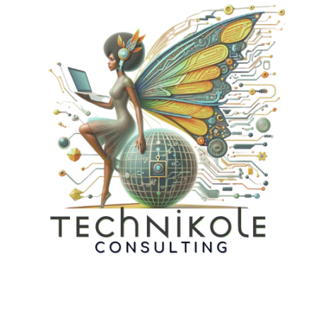Technikole Logo 2024, Light Background Use, White letters